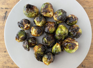Brussel sprouts crisped from air fryer