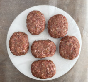 Ingredients formed into patties
