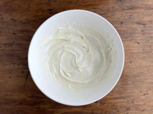 Mixed cream cheese, mayo and heavy cream